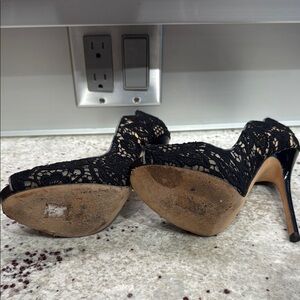 Jimmy Choo Black Stiletto Lace Heels